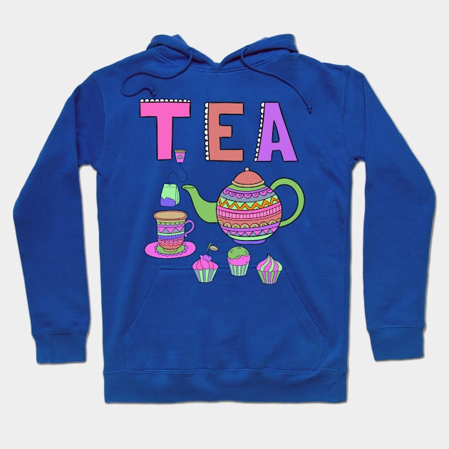 Bohemian Tea Set Pink Hoodie by letnothingstopyou